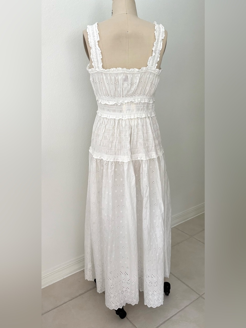 Gap × DÔEN White Eyelet Midi Dress NWT Limited-Edition Vintage-Inspired L - Picture 8 of 11